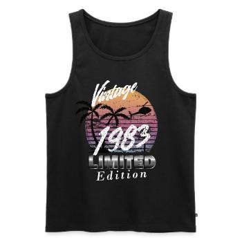 Vintage 1983 Limited Edition - Men's Premium Organic Tank Top - black - Front - Michal (187cm)