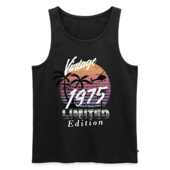 Vintage 1975 Limited Edition - Männer Premium Bio Tank Top - Schwarz - Vorne - Michal (187cm)