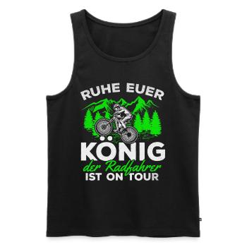 Downhill Fahrrad Fahrer Fahrradfahrer Mountainbike - Männer Premium Bio Tank Top - Schwarz - Vorne - Michal (187cm)