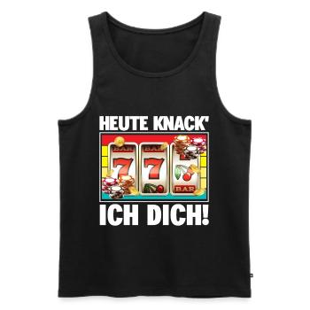 Heute knack' ich dich Casino - Männer Premium Bio Tank Top - Schwarz - Vorne - AI Model Male 178 light (178cm)