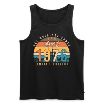 1976 April Limitiert - Männer Premium Bio Tank Top - Schwarz - Vorne - AI Model Male 178 light (178cm)