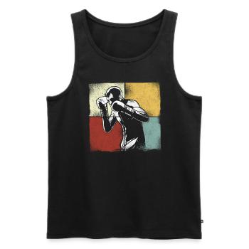 Boxing Retro Vintage - Männer Premium Bio Tank Top - Schwarz - Vorne - Michal (187cm)