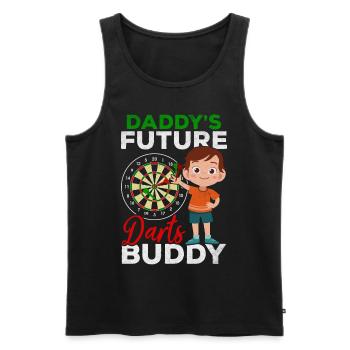 Darts Baby Dart Spieler Boy Daddy's Future Darts - Männer Premium Bio Tank Top - Schwarz - Vorne - Michal (187cm)