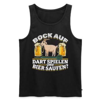 Bock Auf Dart Spielen Und Bier Saufen Darten Dart - Männer Premium Bio Tank Top - Schwarz - Vorne - AI Model Male 178 light (178cm)