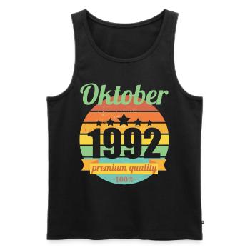 Born October 1992 30 years 30s 30th birthday - Men's Premium Organic Tank Top - black - Front - Michal (187cm)