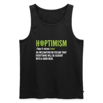 Hoptimism Beer Brewer and Beer Drinking - Männer Premium Bio Tank Top - Schwarz - Vorne - AI Model Male 178 light (178cm)