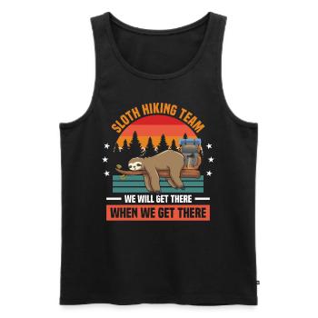Sloth Hiking Team We Will Get There When We Get Th - Männer Premium Bio Tank Top - Schwarz - Vorne - Michal (187cm)