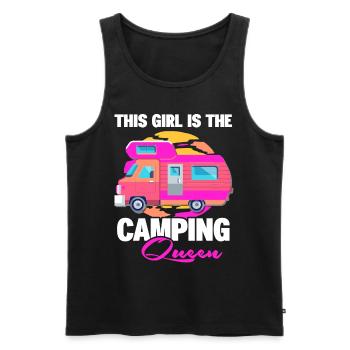 This Girl is the Camping Queen Motorhome - Men's Premium Organic Tank Top - black - Front - AI Model Male 178 light (178cm)