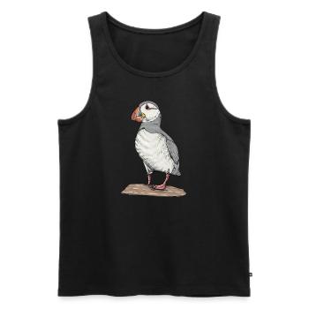 Papageitaucher I Alkenvogel Puffin Motiv für - Männer Premium Bio Tank Top - Schwarz - Vorne - Michal (187cm)