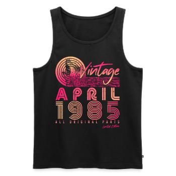 Geboren April 1985 - Männer Premium Bio Tank Top - Schwarz - Vorne - Michal (187cm)