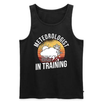 Meteorologe Wetterfrosch Meteorologie Spruch - Männer Premium Bio Tank Top - Schwarz - Vorne - Michal (187cm)