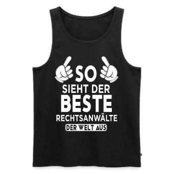 Rechtsanwälte Spruch - Männer Premium Bio Tank Top - Schwarz - Vorne - Michal (187cm)