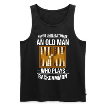 Backgammon Board Game Player Game Rules - Men's Premium Organic Tank Top - black - Front - AI Model Male 178 light (178cm)