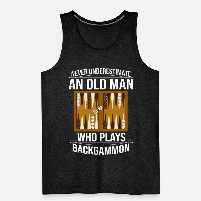 Backgammon Board Game Player Game Rules Men's Premium Organic Tank Top