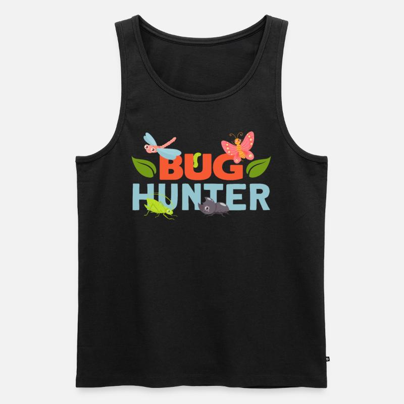 Bug Hunter Collecting Ideabettle - Men's Premium Organic Tank Top - black