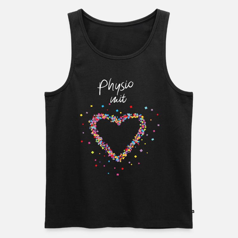 Physio mit Herz Physiotherapeutin - Männer Premium Bio Tank Top - Schwarz