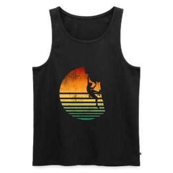 Climbing Bouldering Climbing for climbers - Men's Premium Organic Tank Top - black - Front - Michal (187cm)