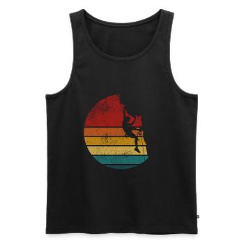 Climbing Bouldering Climbing for climbers - Men's Premium Organic Tank Top - black - Front - Michal (187cm)