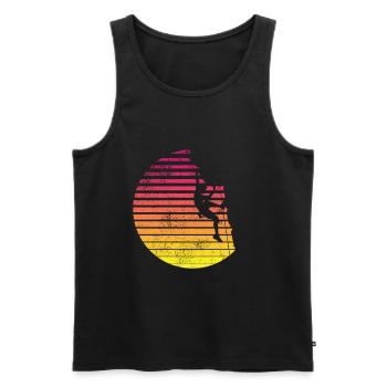 Climbing Bouldering Climbing for climbers - Men's Premium Organic Tank Top - black - Front - Michal (187cm)