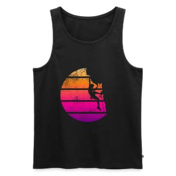 Climbing Bouldering Climbing for climbers - Men's Premium Organic Tank Top - black - Front - Michal (187cm)