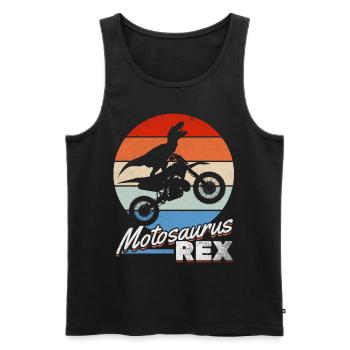 Dirtbike Dino Motocross Dinosaur MotoSaurus Rex - Men's Premium Organic Tank Top - black - Front - AI Model Male 178 light (178cm)