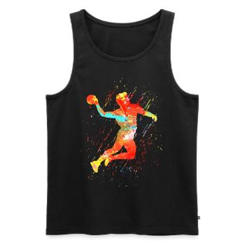 Handballspieler Outfit Handball Sport Top Handball - Männer Premium Bio Tank Top - Schwarz - Vorne - AI Model Male 178 light (178cm)