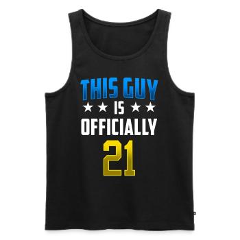 This guy is officially 21 birthday party - Men's Premium Organic Tank Top - black - Front - AI Model Male 178 light (178cm)