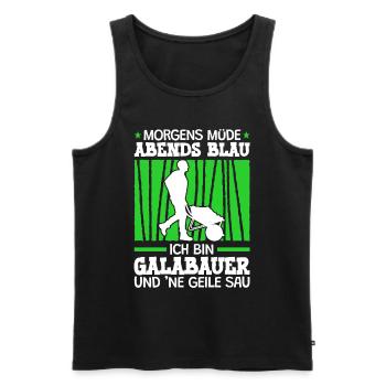 Ich bin Galabauer Galabau Landschaftsgärtner - Männer Premium Bio Tank Top - Schwarz - Vorne - Michal (187cm)