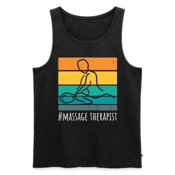 Massage Massseur Therapeut - Männer Premium Bio Tank Top - Schwarz - Vorne - Michal (187cm)
