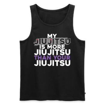 Jiu Jitsu Mon Jiu Jitsu est plus Jiu - Débardeur bio Premium Homme - noir - Devant - AI Model Male 178 light (178cm)