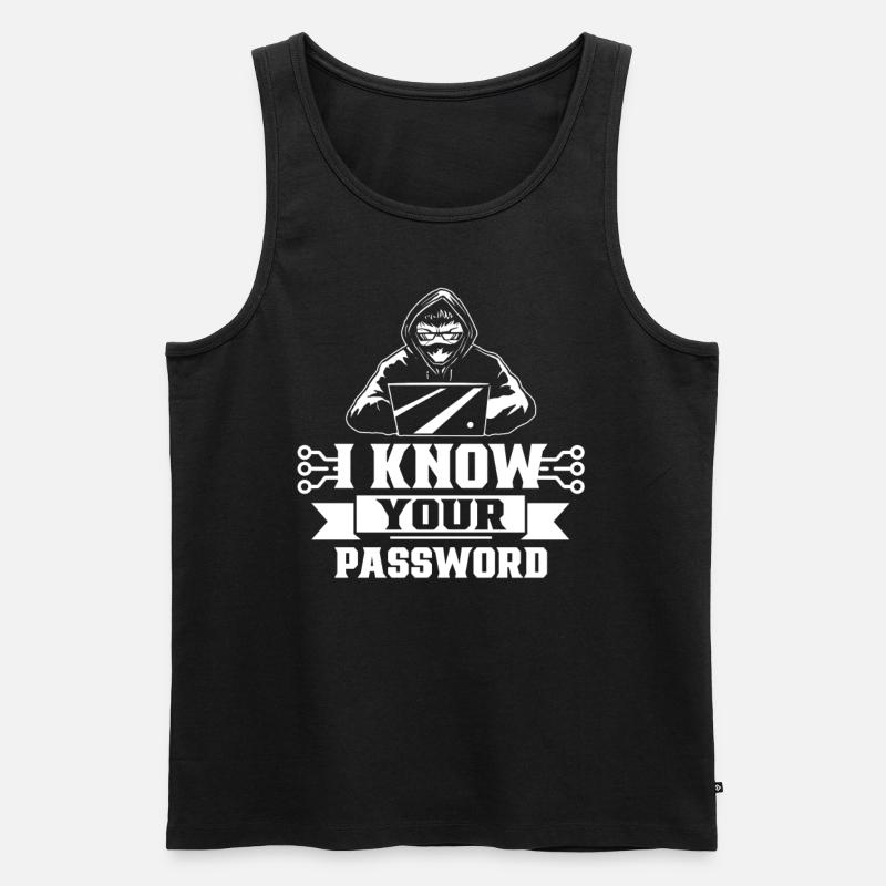 Ich Kenne Dein Passwort Hacker Cybersecurity Hack - Männer Premium Bio Tank Top - Schwarz
