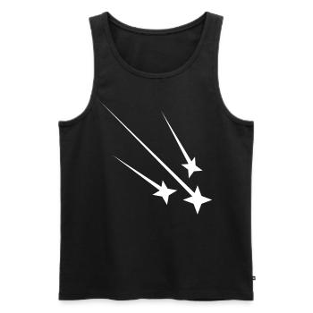 Étoiles filantes blanches - Débardeur bio Premium Homme - noir - Devant - AI Model Male 178 light (178cm)