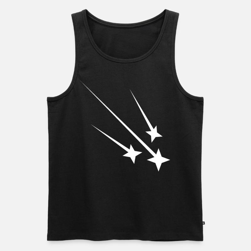 Weisse Sternschnuppen - Männer Premium Bio Tank Top - Schwarz