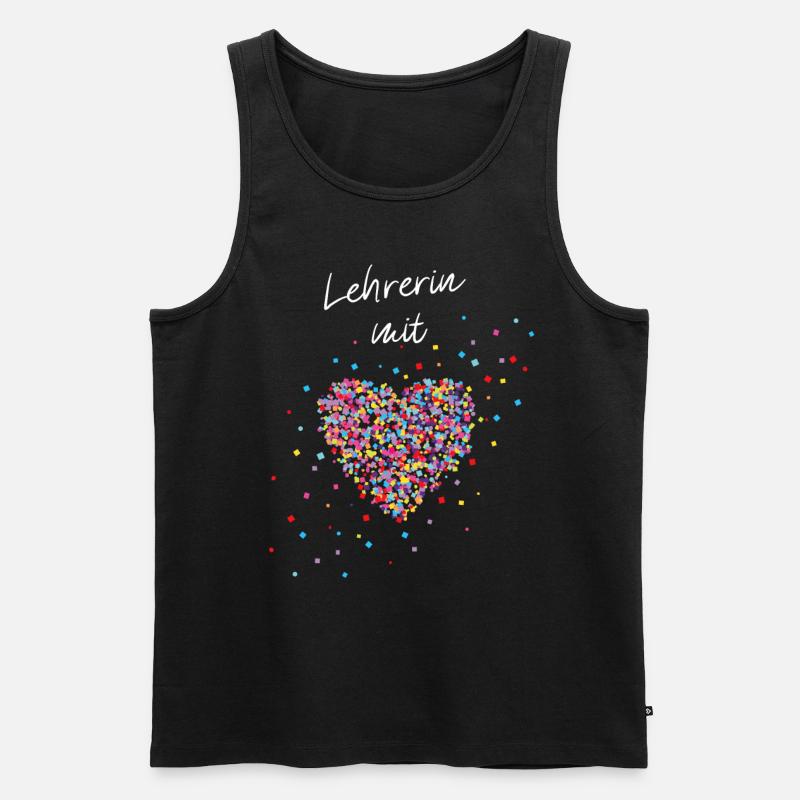 Lehrerin mit Herz Pädagogik Lehramt - Männer Premium Bio Tank Top - Schwarz