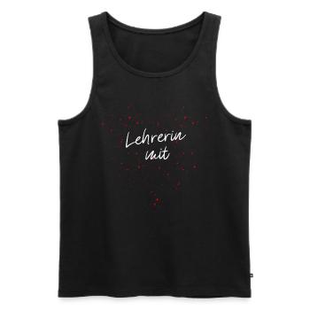 Lehrerin mit Herz Liebilingslehrerin - Männer Premium Bio Tank Top - Schwarz - Vorne - Michal (187cm)