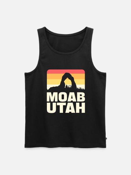 Moab Utah Vitange Mountain - Men's Premium Organic Tank Top - black
