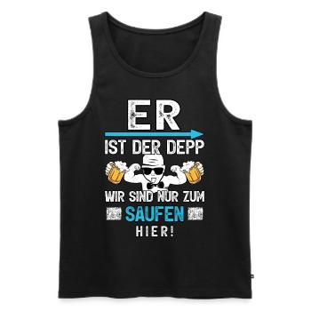 JGA Männer T-Shirt Junggesellenabschied Poltern - Männer Premium Bio Tank Top - Schwarz - Vorne - Michal (187cm)