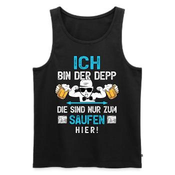JGA T-Shirt Bräutigam Kostüm Ich heirate Saufen - Männer Premium Bio Tank Top - Schwarz - Vorne - Michal (187cm)