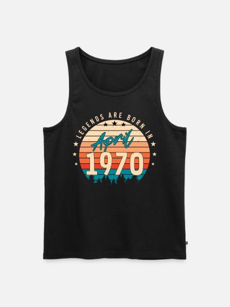 April 1970 Retro - Men's Premium Organic Tank Top - black