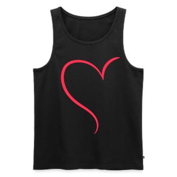 Amour à moitié cœur rouge - Débardeur bio Premium Homme - noir - Devant - Michal (187cm)