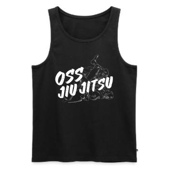 Jiu Jitsu Oss Jiu Jitsu - Débardeur bio Premium Homme - noir - Devant - AI Model Male 178 light (178cm)