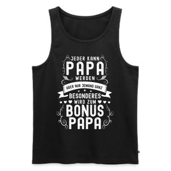 Bonus Papa Stiefvater Stiefpapa Bonuspapa - Männer Premium Bio Tank Top - Schwarz - Vorne - Michal (187cm)