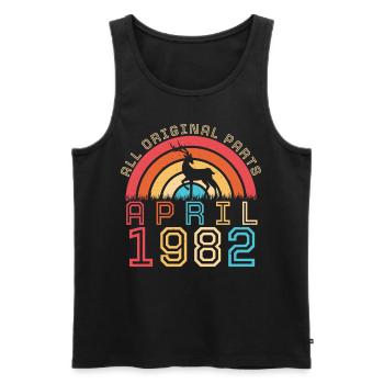 1982 April 40th birthday - Men's Premium Organic Tank Top - black - Front - Michal (187cm)