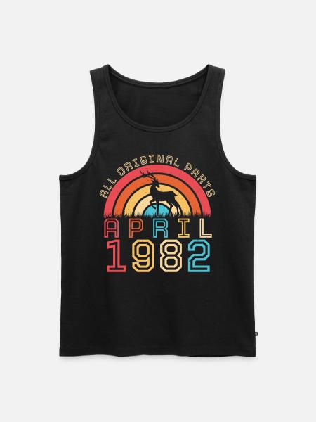 1982 April 40th birthday - Men's Premium Organic Tank Top - black