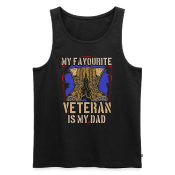 My favorite veteran is my father military - Men's Premium Organic Tank Top - black - Front - AI Model Male 178 light (178cm)