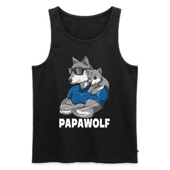 Papawolf Wolf Papa und Baby Papa Vatertag für - Männer Premium Bio Tank Top - Schwarz - Vorne - Michal (187cm)