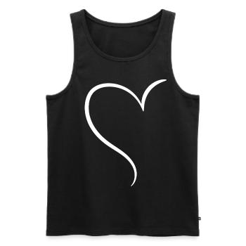 White Half Heart Love - Men's Premium Organic Tank Top - black - Front - AI Model Male 178 light (178cm)