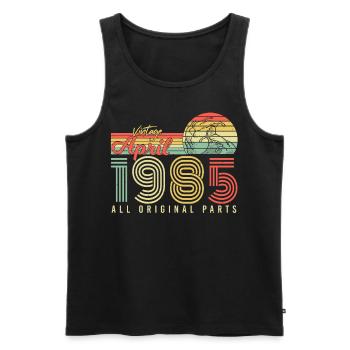 Geboren April 1985 - Männer Premium Bio Tank Top - Schwarz - Vorne - Michal (187cm)