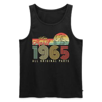 1965 April Vintage - Men's Premium Organic Tank Top - black - Front - Michal (187cm)
