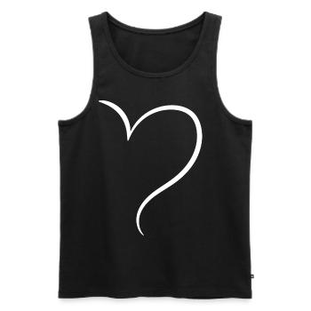 White Half Heart Love - Men's Premium Organic Tank Top - black - Front - AI Model Male 178 light (178cm)